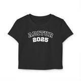 Laden Sie das Bild in den Galerie-Viewer, Women&#39;s Baby Crop Tee - &#39;ABITUR 2025&#39; Varsity