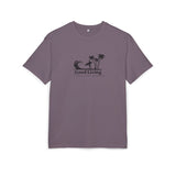 Laden Sie das Bild in den Galerie-Viewer, Unisex Heavy Oversize Tee - Good Living Surf &amp; Palmen Design
