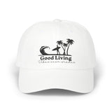 Laden Sie das Bild in den Galerie-Viewer, Classic Embroided Unisex Cap - Good Living Surf &amp; Palmen Design